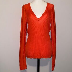 RACHEL Rachel Roy Vibrant Orange Long Sleeve Top